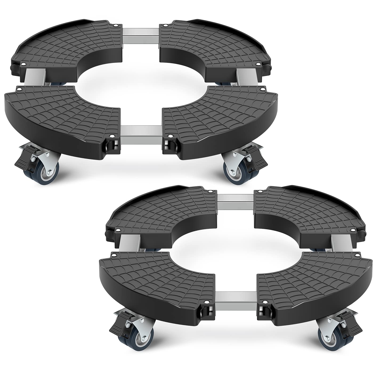 Yeabett Pflanzenroller 38-56 cm, bis 200 kg, 2er-Set, Schwarz –