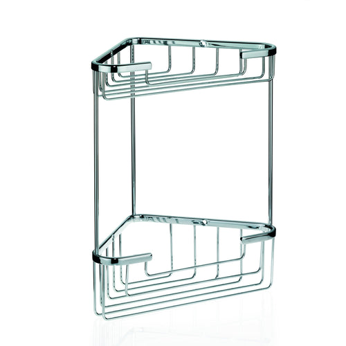 Kela 21919 Eckregal zur Wandmontage, Messing Verchromt. Ein glänzendes, verchromtes Eckregal zur Badaufbewahrung.