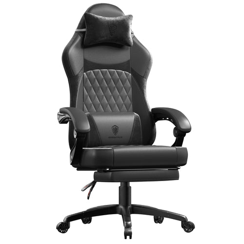 Dowinx Gaming Stuhl Racing Gamer Sessel - PU Leder Schwarz