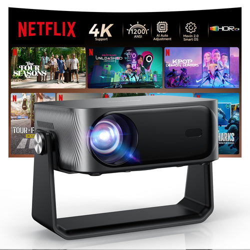 4K Smart Beamer mit Autofokus & Schwenkfunktion – Heimkino