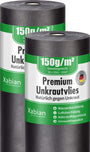 Xabian Unkrautvlies 150g/m² reissfest Gartenvlies - 100m² Rollenset: Schwarze Rolle zur Unkrautkontrolle in Gärten.