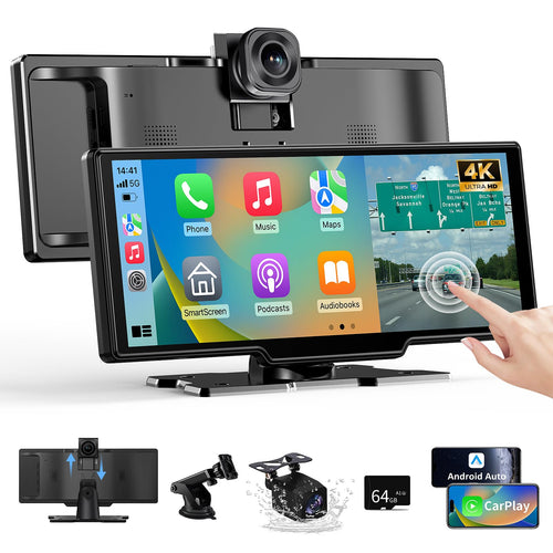 Alpinetech 10,26 Zoll Carplay Android Auto Display Dashcam