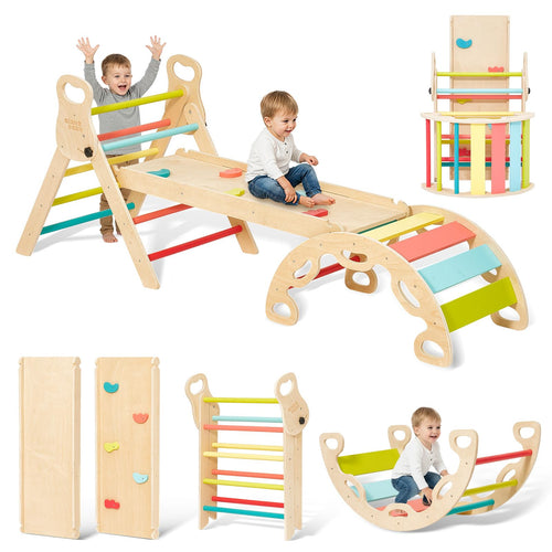 Giant bean Kletterdreieck Indoor 5-in-1 Montessori – Regenbogen S