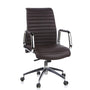hjh OFFICE ASPERA 10 Chefsessel - Leder Braun/Chrom. Hochlehnig, mit Armlehnen und Chrom-Fußkreuz auf Rollen zum Arbeiten im Büro.