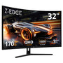 Z-Edge 32 Zoll QHD curved Gaming Monitor - 170Hz 1ms Schwarz. Schwarzer, gekrümmter Bildschirm für flüssiges Gaming.
