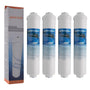 Microfilter DA2010CB externer Wasserfilter für Samsung/LG - 4er Pack. Vier weiße, zylindrische Filter zur Verbesserung der Trinkwasserqualität in Kühlschränken.