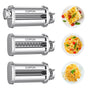 COFUN Nudelvorsatz für Bosch Mum 5 - 3tlg. Edelstahl Set: Silberne Walze, Spaghetti-, Tagliatelle-Schneider. Für Pasta an Bosch Mum 5.