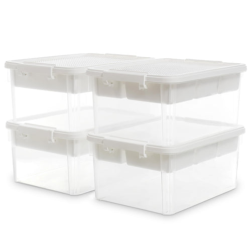 Citylife Aufbewahrungsboxen 4er Set mit Deckel 16L - Clear