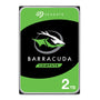 Seagate BarraCuda 2TB interne Festplatte HDD - 3.5 Zoll. Rechteckiges, silbernes Metallgehäuse. Dient zur Datenspeicherung in Desktop-PCs.
