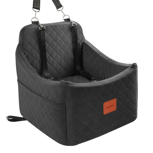 INDYBUD Memory Foam Hundeautositz erhöht – Schwarz, Mittel