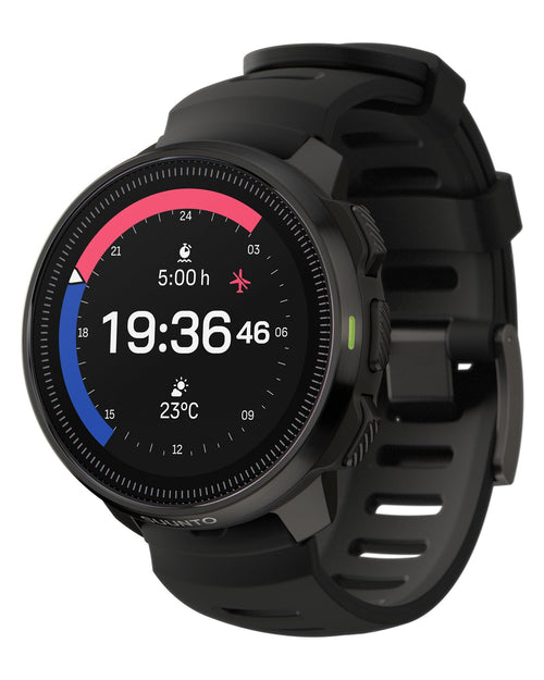 SUUNTO Ocean Tauchcomputer & Sportuhr – AMOLED Display GPS. Runde, schwarze Uhr mit AMOLED Display. Erfasst Tauch- & Sportdaten per GPS.
