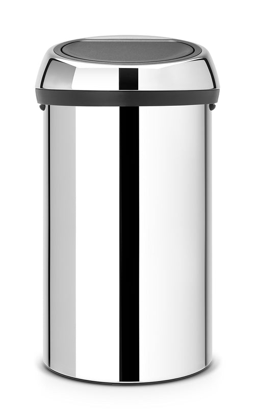 Brabantia Touch Bin 402609 Abfalleimer 60l Brilliant Steel, zylindrisch, glänzend. Sammelt Abfälle per Touch-Öffnungsmechanismus.