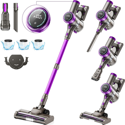Suafsu Akku Staubsauger 45000Pa Kabellos – Für Tierhaare, Stielstaubsauger für Tierhaarentfernung mit 45000Pa Saugkraft.