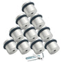PLURI Bodentürstopper Edelstahl – 10er Set zum Schrauben, runder Edelstahlstopper. Dämpft Türen am Boden, schützt Wände.