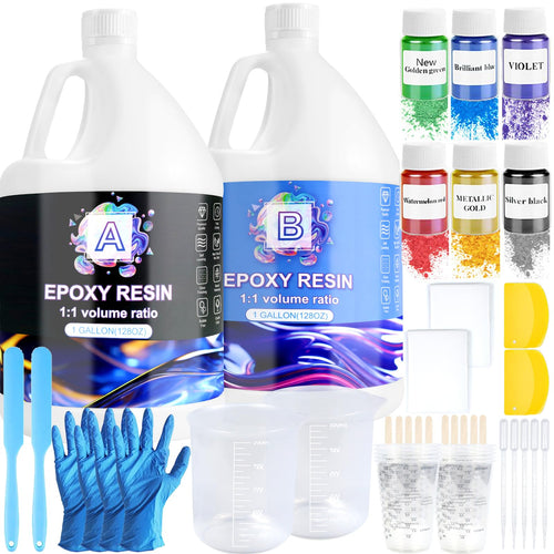 Ghguole Epoxidharz Set Kristallklares Giessharz - 7.6L mit Farben