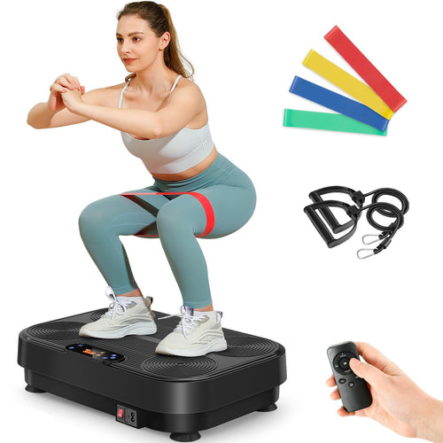 THERUN Vibrationsplatte Rüttelplatte Heimtrainer - Black