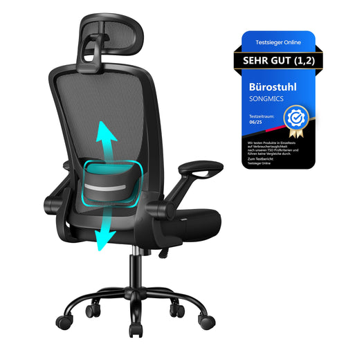 SONGMICS OBN047B01 Bürostuhl - Ergonomisch, Tintenschwarz