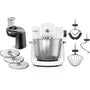Bosch Küchenmaschine Serie 6 MUMS6EW13D – Silber/Weiss. Silber-weiße Maschine zum Kneten, Rühren und Schlagen von Teigen.