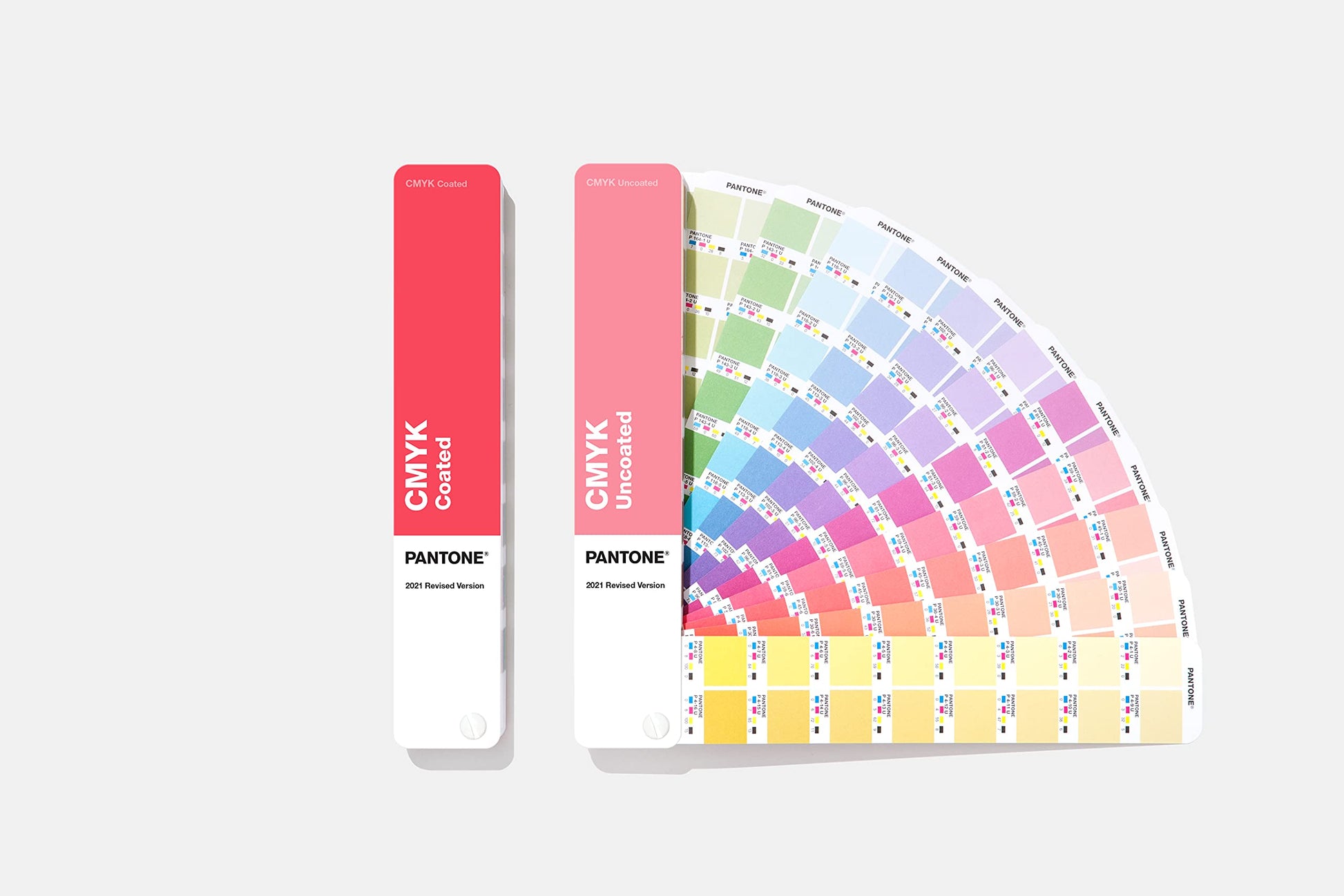 Pantone CMYK Farbführer Set GP5101B – Bestehend aus zwei Fächerführern (beschichtet & unbeschichtet) zur präzisen Farbauswahl im CMYK-Druck.