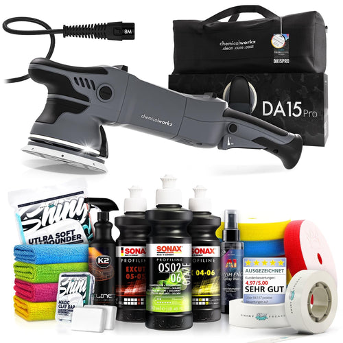 chemicalworkz DA15 Pro Exzenter Poliermaschinen Set - 20-teilig
