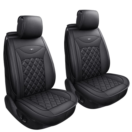 Udpomb Auto Vordersitzbezüge Kunstleder Schwarz Rhombus Paar