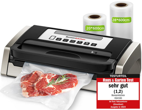 Bonsenkitchen Vakuumiergerät 15L/Min Hochleistung mit Schneider