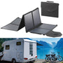 revolt Faltpanel: Mobiles Solarpanel 100W monokristallin. Dunkles Faltpanel für mobile Stromerzeugung via Sonne.