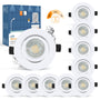 wowatt LED Einbaustrahler 10er 7W Weiss - Dimmbar IP44 Warmweiss