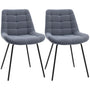 HOMCOM Esszimmerstuhl 2er Set Samt Grau Retro-Design: Zwei graue Samtstühle. Sie dienen als Sitzgelegenheit am Esstisch.