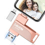 Levida 4-in-1 Photostick Speicherstick 512GB – Hellrosa. Speicherstick für geräteübergreifende Medien-Datenspeicherung.