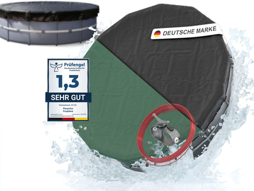 Planenfux® Poolabdeckung rund Ø 700 cm – Solarplane 2-in-1 Ø 820 cm: Runde, blaue Solarfolie für Pool-Wärmeerhalt und Schutz.