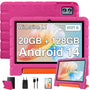 ZIOVO Kinder Tablet 10 Zoll Android 14 mit EVA Hülle - Rosa. Tablet in rosa EVA-Hülle zum kindgerechten Spielen und Lernen.