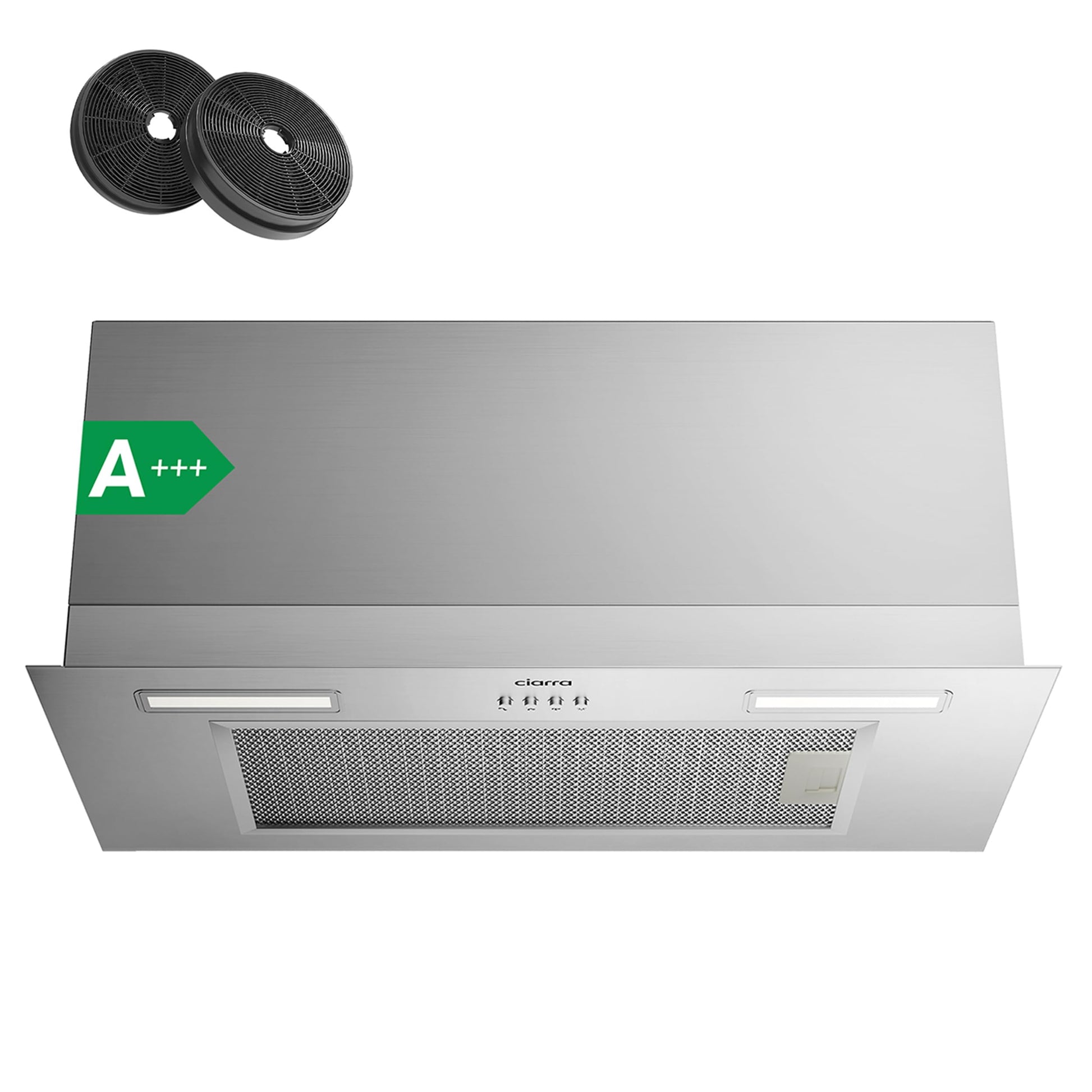 CIARRA CBCS6926A A+++ Einbau Dunstabzugshaube 60cm 650m³/h. Edelstahl, für Kochdampf-Abzug.