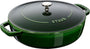 STAUB Gusseisen Bräter Chistera Rund 28 cm - Basilikumgrün. Gusseisen-Bräter mit Chistera-Noppenstruktur im Deckel zum Schmoren und Braten.