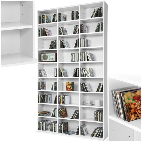 tectake Regal Aufbewahrung Bücherregal Standregal - Weiss