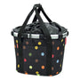 Klickfix Styrke Foldekurv Lenker Klappkorb - Schwarz 15L Dots