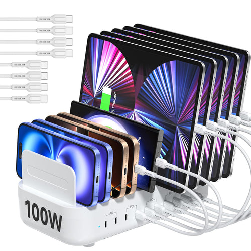 SooPii Multi-Ladestation 10 Port USB C 100W PD – Weiss