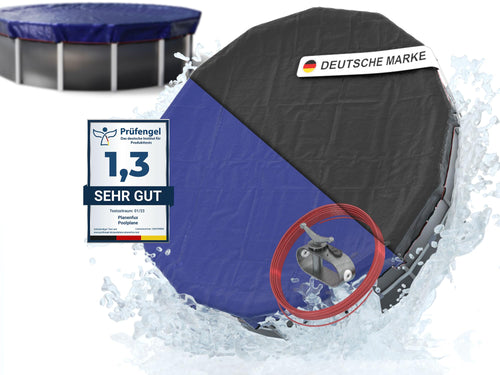 Planenfux 2-in-1 Poolabdeckung Rundplane für Pool Ø 500-550 cm