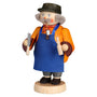Seiffener Volkskunst Räuchermännchen Gemütliche Typen Spielzeugmacher 18cm. Bemalte Holzfigur. Zum Abbrennen von Weihrauchkegeln.