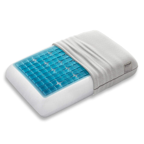 Technogel® Deluxe Gel Nackenstützkissen 66x40x14 cm. Konturiertes Gelkissen für ergonomische Halswirbelstützung beim Schlaf.