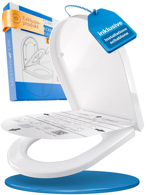 LOBENSWERK WC-Sitz D-Form LANG mit Absenkautomatik