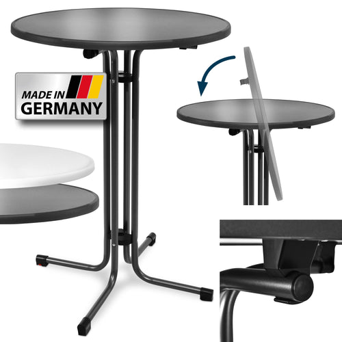 Beautissu Sylt Stehtisch Klappbar – 80cm Rund Anthrazit Outdoor