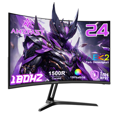 Amzfast AMZG24C1 Gaming Monitor Curved - 24 Zoll 180Hz