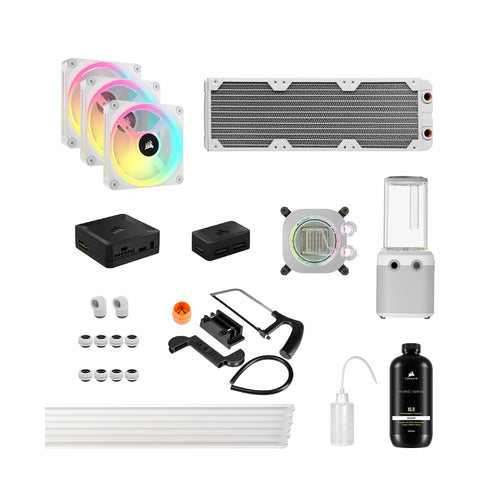 Corsair Hydro X iCUE LINK XH405i Wasserkühlungs-Kit – Weiss: Weißes Kit zur Flüssigkeitskühlung leistungsstarker CPUs.