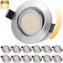 GeyouLux LED Einbaustrahler dimmbar 68mm IP44 Nickel 12er Set
