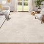 Enyhom Wohnzimmer Teppich 3D Optik – 140x200 cm Beige, rechteckig, beige mit visueller Tiefenwirkung, zur Bodengestaltung im Wohnzimmer.