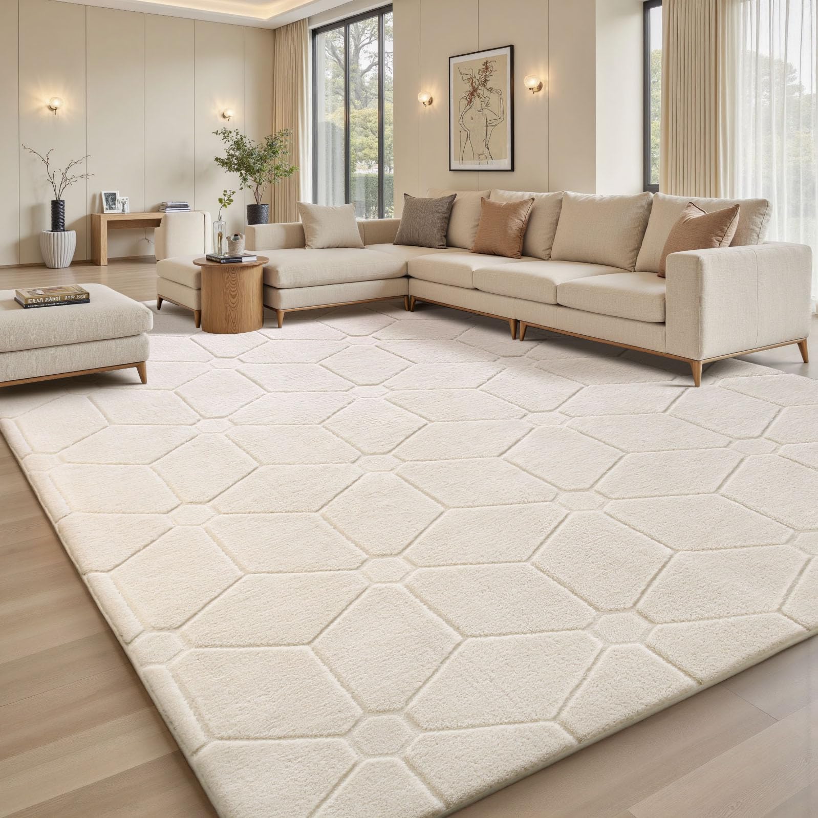 Sour Lemon Teppich waschbar Creme – 200x300 cm –