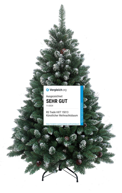 RS Trade Schneebaum Künstlicher Weihnachtsbaum 180cm mit Schnee
