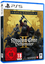 Kingdom Come Deliverance II Gold Edition für PlayStation 5. Blaues PS5 Blu-ray-Hülle. Mittelalterliches Rollenspiel mit digitalen Zusatzinhalten.