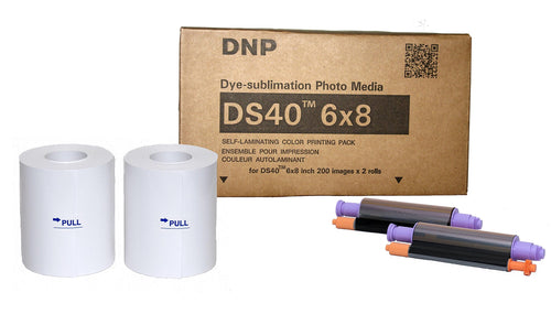 DNP DS 40 Media – Fotodrucker Verbrauchsmaterial 2x 200 Prints. Set aus Papierrolle und Farbband für 400 Fotoausdrucke.